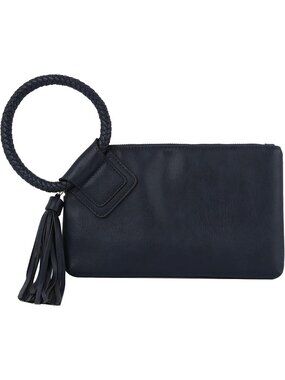Women's Navy Blue Leather Formal Purse Wristlet Wallet Casual Evening Handbag